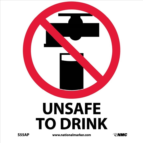 Unsafe To Drink Label (S55AP)