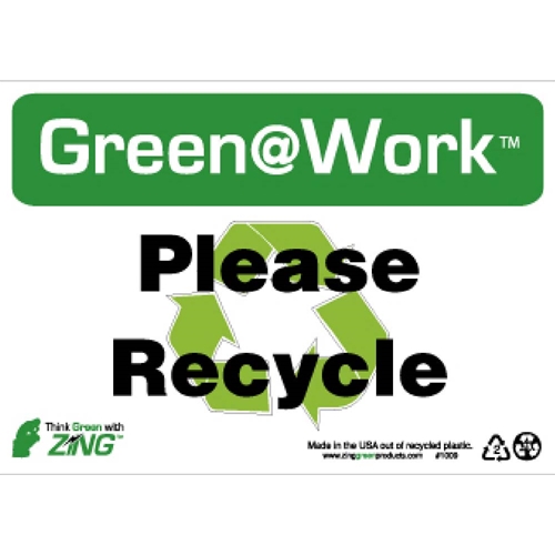 Green Work Please Recycle Sign (GW1009)