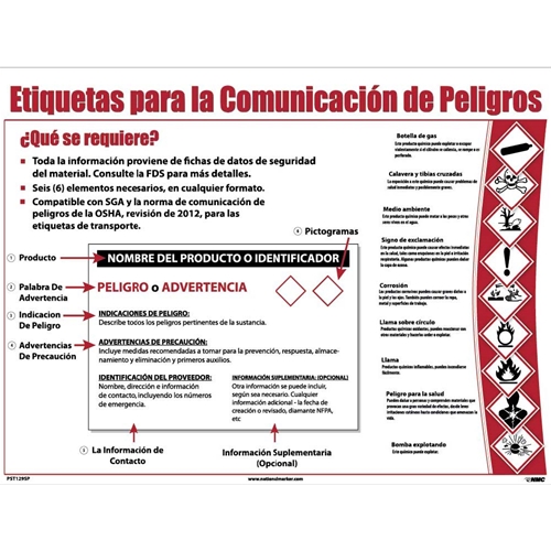 Hazcom12 Ghs Poster - Spanish (PST129SP)