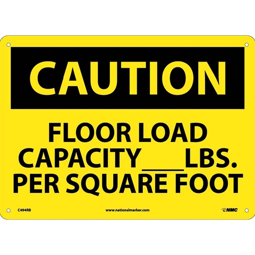Caution Floor Load Capacity Sign (C494RB)