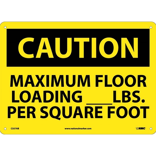 Caution Maximum Floor Loading Sign (C557AB)
