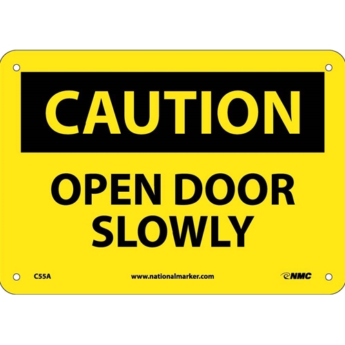 Caution Open Door Slowly Sign (C55A)