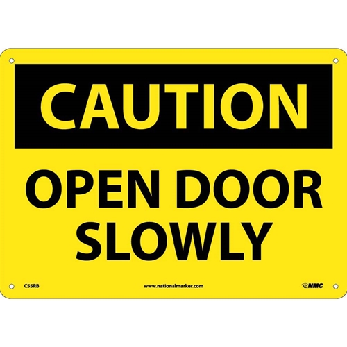 Caution Open Door Slowly Sign (C55RB)