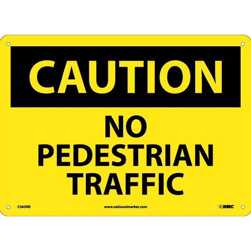 Caution No Pedestrian Traffic Sign (C563RB)