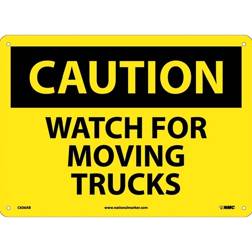 Caution Watch For Moving Trucks Sign (C636AB)