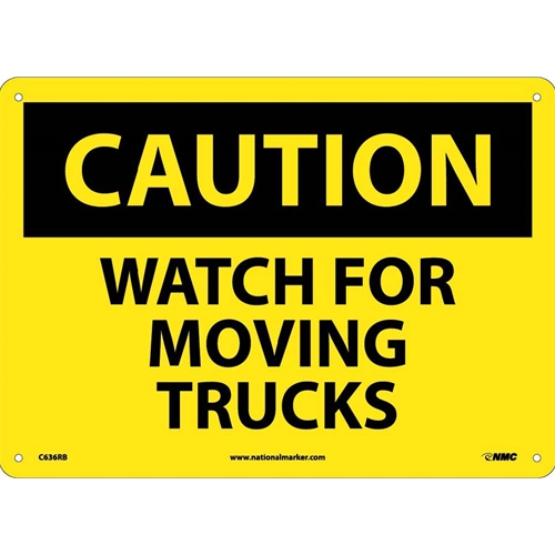 Caution Watch For Moving Trucks Sign (C636RB)