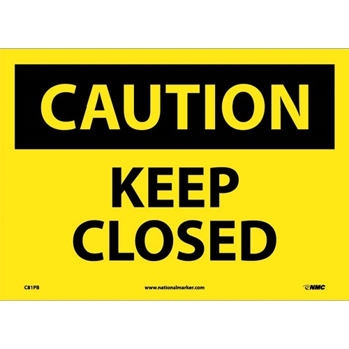 Caution Keep Closed Sign (C81PB)