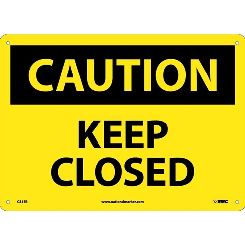 Caution Keep Closed Sign (C81RB)