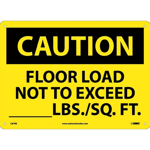 Caution Floor Load Capacity Sign (C87RB)