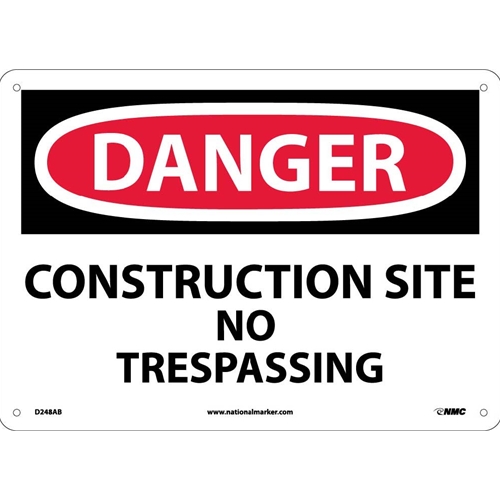Danger Construction Site No Trespassing Sing (D248AB)