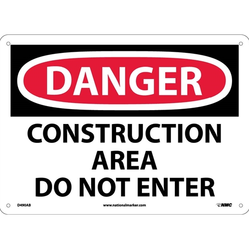 Danger Construction Area Do Not Enter Sign (D490AB)