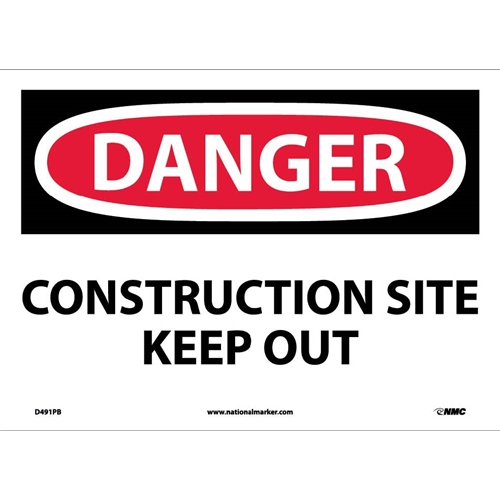 Danger Construction Site Keep Out Sign (D491PB)