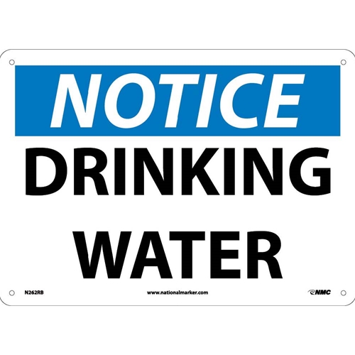 Notice Drinking Water Sign (N262RB)