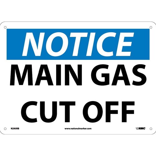 Notice Main Gas Cut Off Sign (N295RB)
