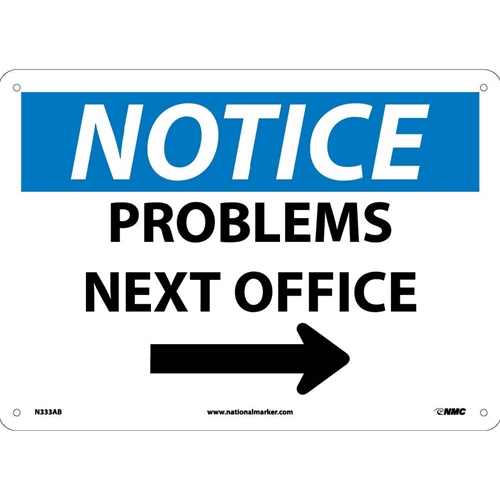 Notice Problems Next Office Sign (N333AB)