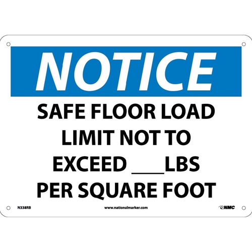 Notice Safe Floor Load Limit Sign (N338RB)