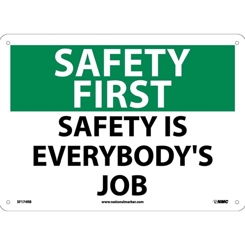 Safety First Safety Is Everybody'S Job Sign (SF174RB)