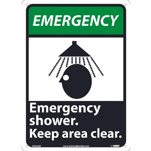 Emergency Shower Keep Area Clear Sign (EGA2AB)