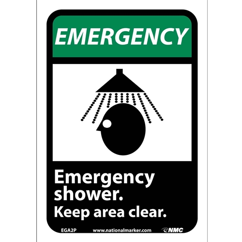 Emergency Shower Keep Area Clear Sign (EGA2P)