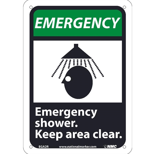 Emergency Shower Keep Area Clear Sign (EGA2R)