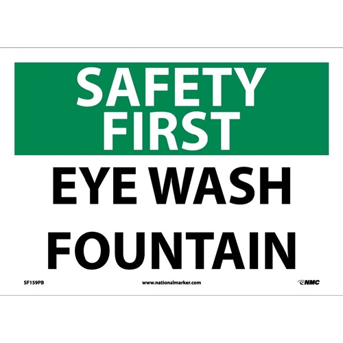 Safety First Eye Wash Fountain Sign (SF159PB)