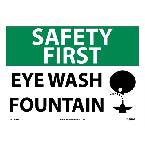Safety First Eye Wash Fountain Sign (SF160PB)