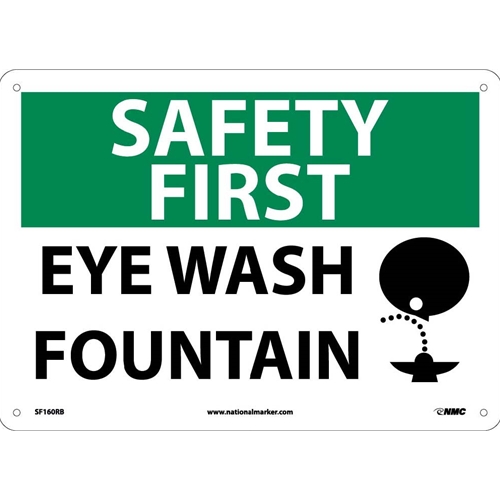 Safety First Eye Wash Fountain Sign (SF160RB)