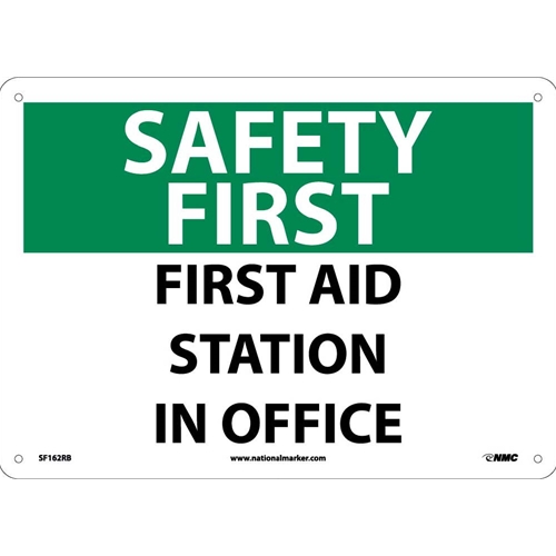 Safety First Aid Station In Office Sign (SF162RB)