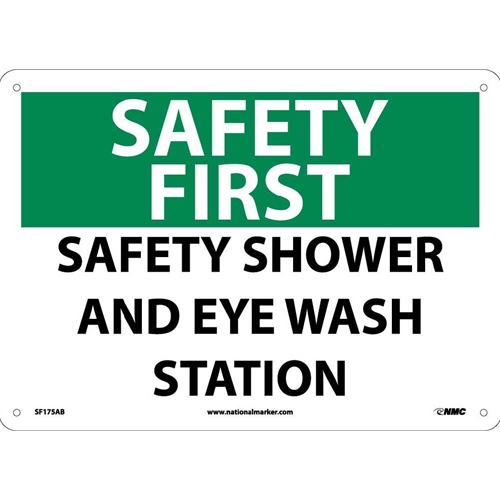 Safety First Safety Shower And Eye Wash Station Sign (SF175AB)