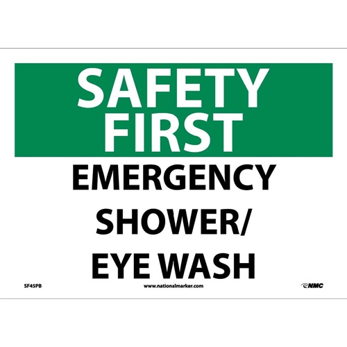 Safety First Emergency Shower/Eye Wash Sign (SF45PB)