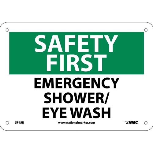 Safety First Emergency Shower/Eye Wash Sign (SF45R)