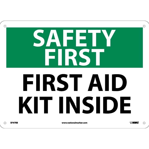 Safety First Aid Kit Inside Sign (SF47RB)