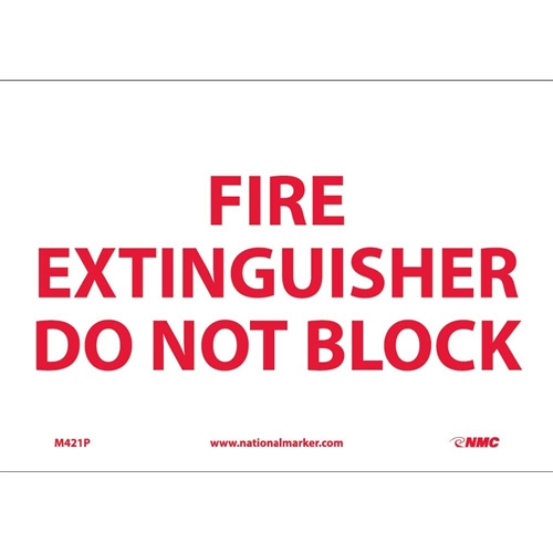 Fire Extinguisher Do Not Block Sign (M421P)