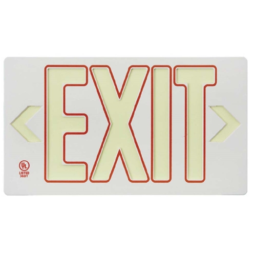 White/Red Exit Sign (7130B)