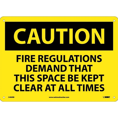 Caution Keep Space Clear At All Times Sign (C490RB)