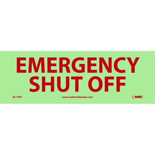 Emergency Shut Off Sign (GL145P)