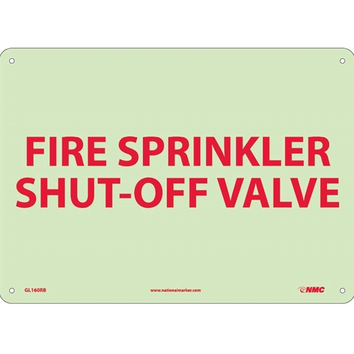Fire Sprinkler Shut-Off Valve Sign (GL160RB)