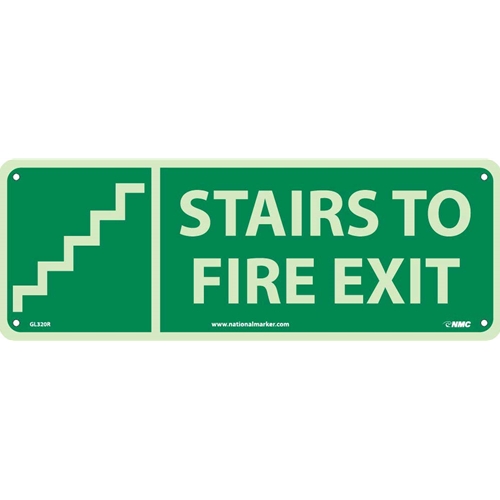 Stairs To Fire Exit Sign (GL320R)