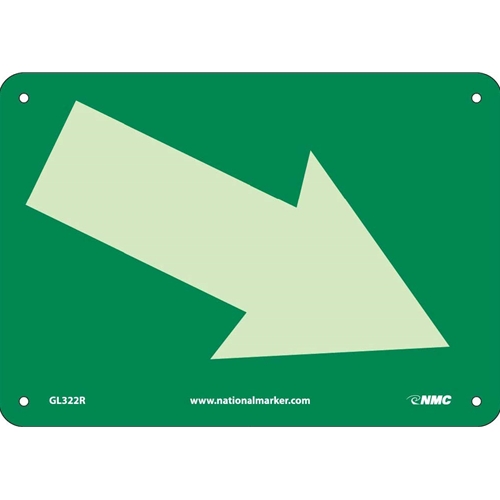 Glow Emergency Right Down Arrow Sign (GL322R)