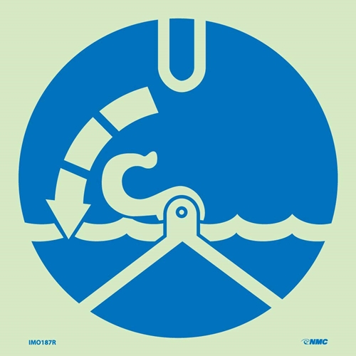 Safety Of Life At Sea Release Falls Sign (IMO187R)