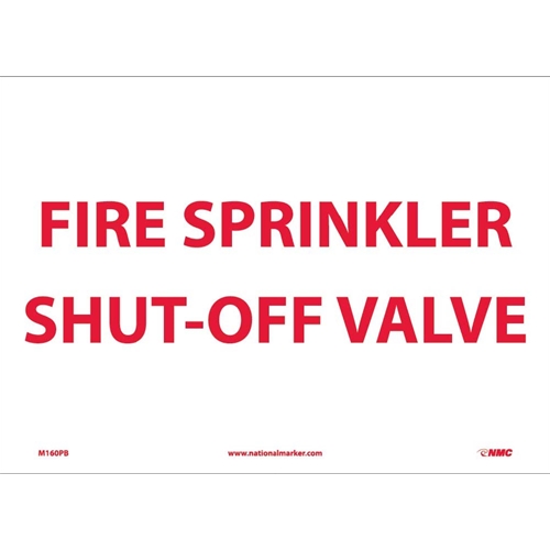 Fire Sprinkler Shut-Off Valve Sign (M160PB)