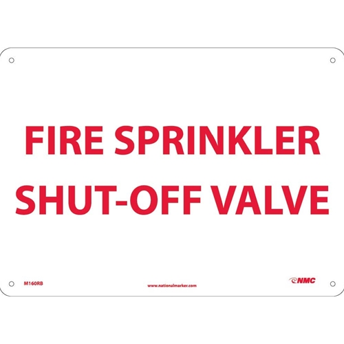 Fire Sprinkler Shut-Off Valve Sign (M160RB)