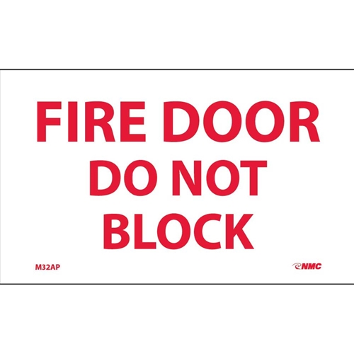 Fire Door Do Not Block Sign (M32AP)