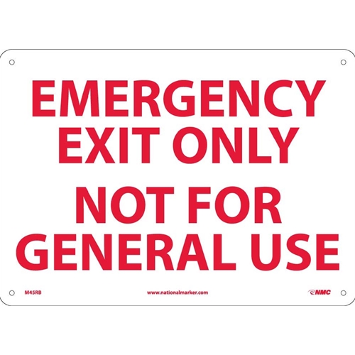 Emergency Exit Only Not For General Use Sign (M45RB)