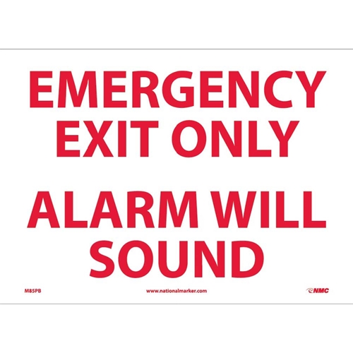 Emergency Exit Only Alarm Will Sound Sign (M85PB)