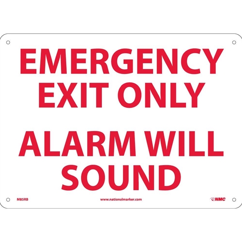 Emergency Exit Only Alarm Will Sound Sign (M85RB)