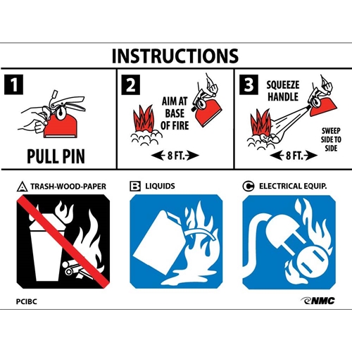 Fire Extinguisher Instructions Sign (PCIBC)