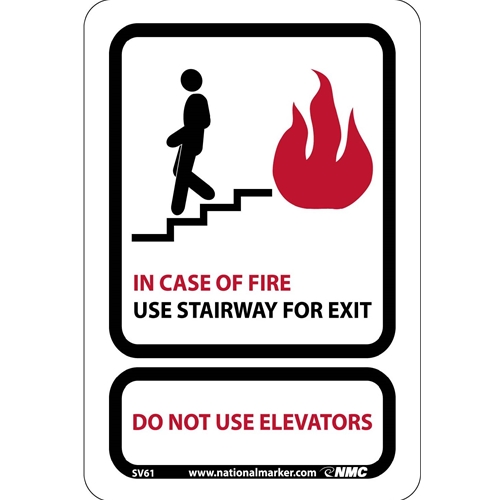 In Case Of Fire Use Stairway For Exit Sign (SV61)