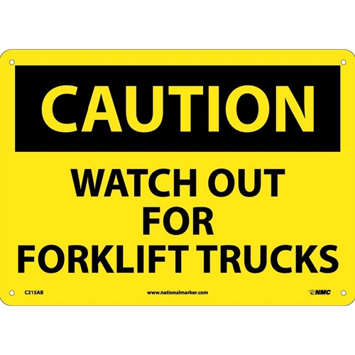 Caution Watch Out For Fork Lift Trucks Sign (C215AB)