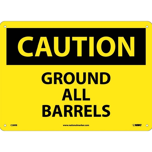 Caution Ground All Barrels Sign (C28RB)